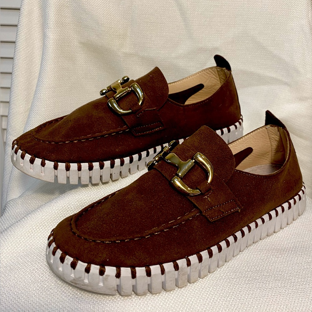 Ilse Jacobsen Tulip Brown Loafer 3874 Pull On Travel Capsule 37 Platform Granny